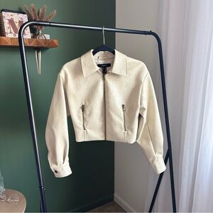 Forever 21 Cream Leather Jacket